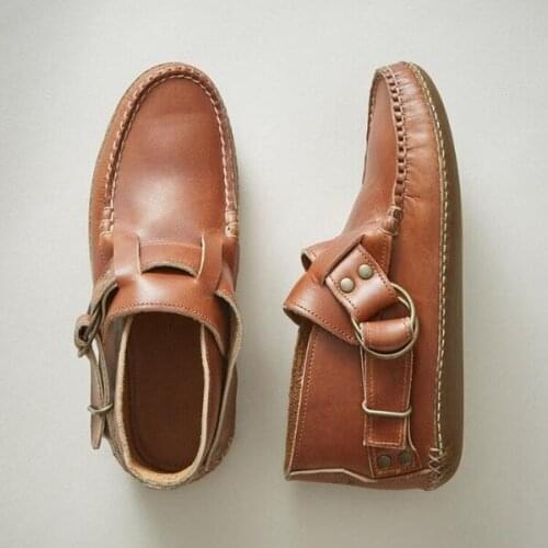 2020 Autumn winter Women Ankle Boots Leather Vintage Short Boots Plush Snow Boots Slip On Waterproof Casual Booties Ladies Shoes