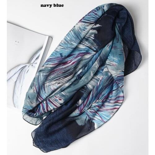 Fashion Newest Women Ombre Feather Printed Quality Cotton Voile Scarf Shawls 6Colors 10pcs/lot