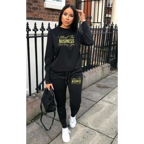 Womens Sportswear Printing Suit Casual Plus Size Pullover Pants Two-piece Womens Sportswear Clothing Chandal Mujer Invierno