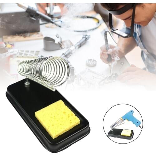1PC Electric Soldering Iron Stand Holder Small With Welding Sponge Metal Support Station Generic High Temperature Resistance