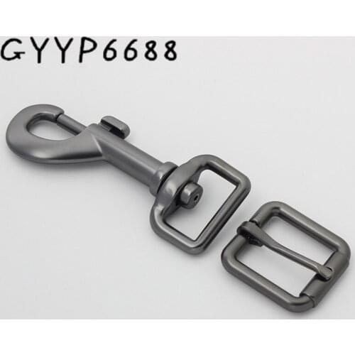 10sets matte gun black 21mm inner size new products polished pin buckle and snap hook for chain purse connect accessories