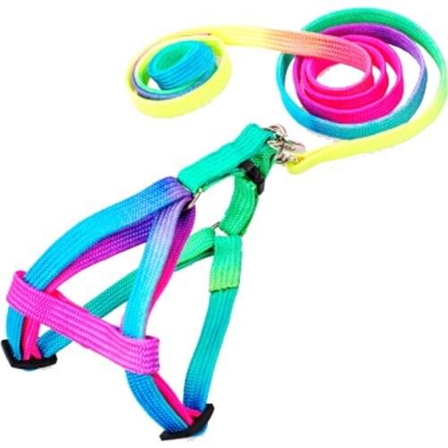 10PCS / LOT Cat Leash Colorful Pet Chest Strap Dog Traction Rope Pet Dog Collar Harness Leash