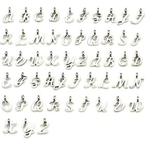 156pcs 26 A-Z English Alphabet Letter Charm Initial Charms Pendants For Women Man DIY Necklace Bracelet Fashion Jewelry Making
