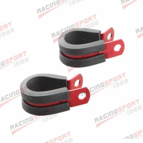 2PCS Aluminum Rubber Cushioned Clamp ID 15.9mm AN 8 Vacuum Hose Red