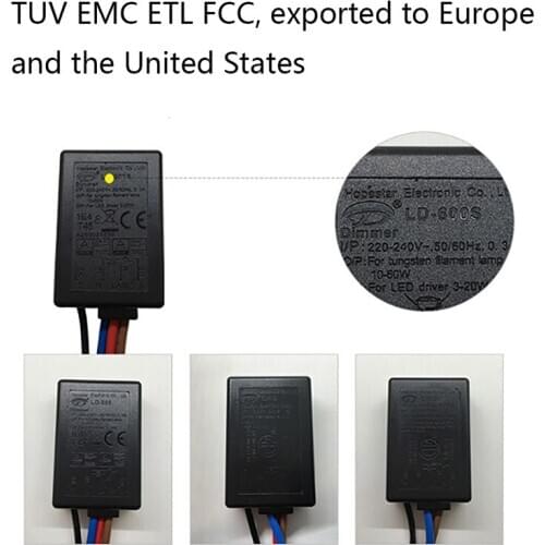 2020 LD-600S Build-in 3 Way Finger Touch Dimmer 25~150W For Tungslen Filament Lamp 3-25W LED Light Input 220-240V AC