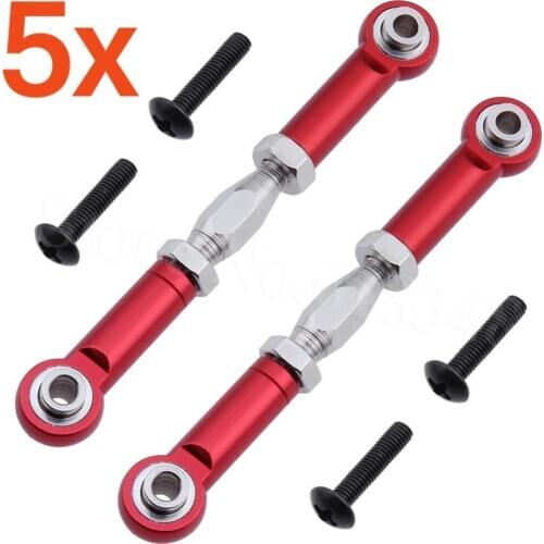 5 Pairs Adjustable Front Aluminum Steering Linkage For Himoto Tanto E10XB Buggy RC Car Spare Parts 33205