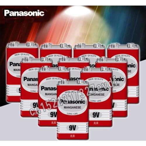 10PCS/LOT 100% Genuine Panasonic Greencell PP3 6F22 6LR61 MN1604 9V Block Heavy Duty Cell Battery