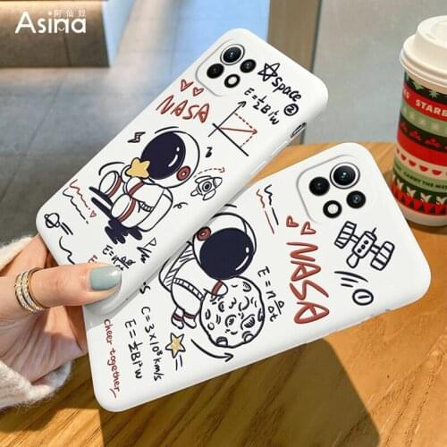 ASINA Cartoon Case For Xiaomi Mi11 Ultra 10 9 8 Case Official Original Liquid Silicone Case For Xiaomi Redmi Note 9 8 7 Capa