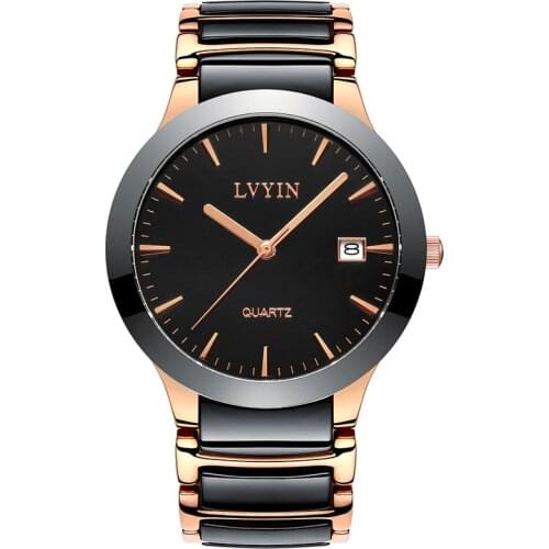 LVYIN Couple Watch Brand Luxury Clock Steel Band Ultra-Thin Quartz Mineral Glass Dial Lover Gift