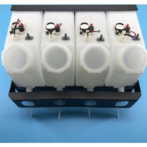 Ink Cartridge CISS Bulk Ink Tank ECO Solvent Dual Outlet 1.5L for Mutoh Roland Mimaki Litu GZ Taimes Titanjet Xenons Wit color
