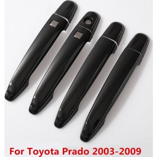 Glossy Black Car Exterior Door Handle Cover Moulding Trim for Toyota Prado 2003 2004 2005 2006 2007 2008 2009