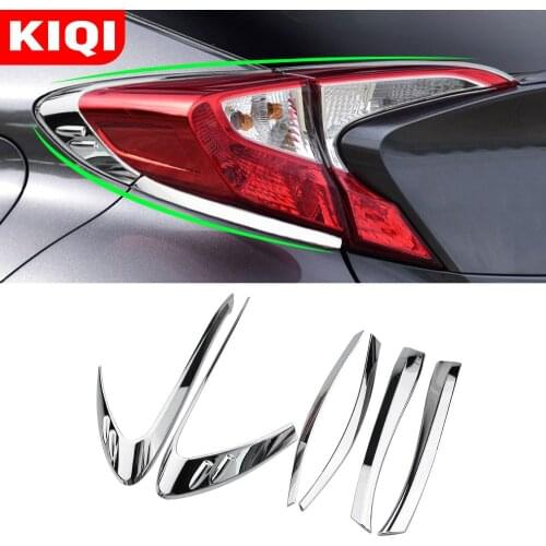 KIQI ABS Chrome Rear Lights Lamps Decoration Sequins Trim for Toyota C-HR CHR C HR 2016 2017 2018 2019 2020 Accessories