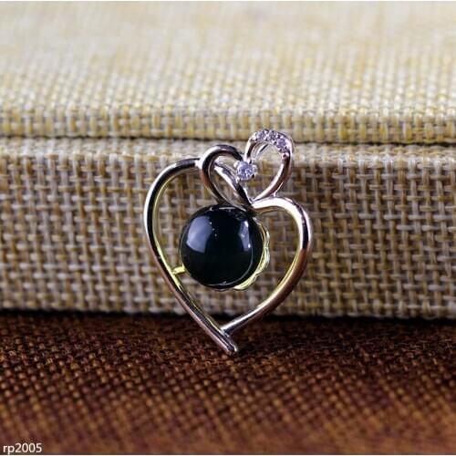 KJJEAXCMY Fine jewelry S925 Sterling Silver Jewelry Wholesale Simple Lady Heart Shaped Blue Amber Pendant New