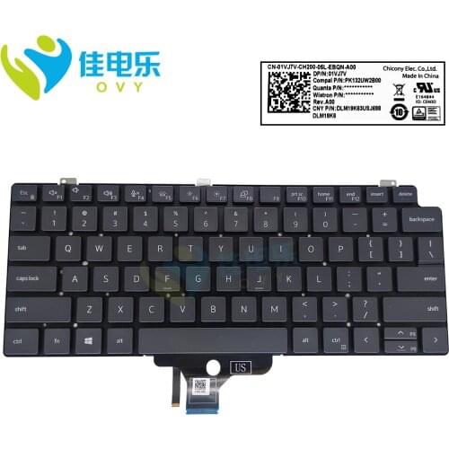 New English keyboard backlit for Dell latitude 7310 7320 2-in-1 US QWERTY keyboards light KB black original 1VJ7V 01VJ7V DLM19K6