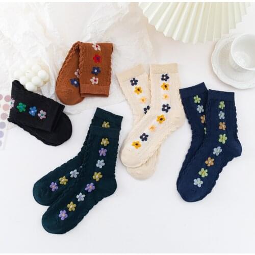 Korean Version of Hosiery Women Hyuna Colored Mid-tube Hosiery Retro Girl Cute INS Tide Cotton Hosiery