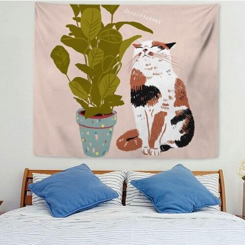 Cat Art Pattern Tapestry Kawaii Divination Home Living Room Bedroom Decoration Party Party Decoration Mural Tapestry Tapisserie