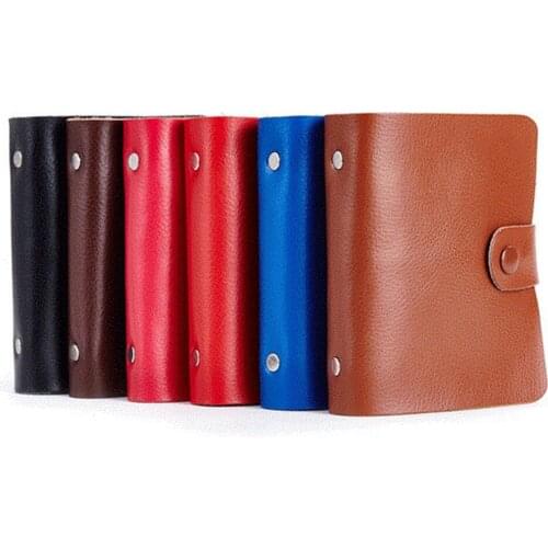 1 Piece Leather New Split Leather Men Business Credit Card Holder Fashion Women Card Holders Large Capacity Purse 60 Slots