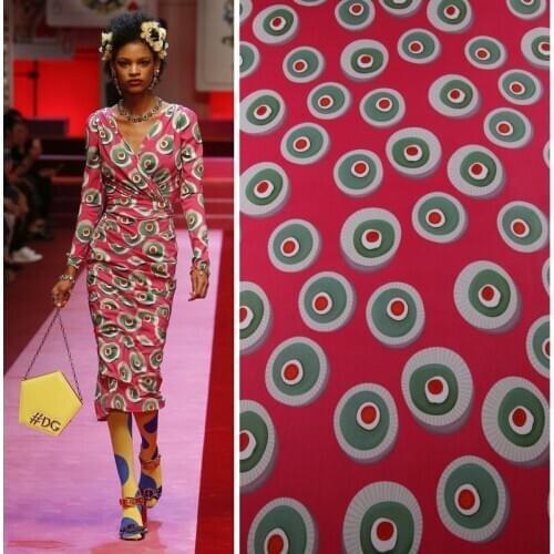 Micro elastic printed twist fabric cloth 145 cm width Factory custom production brand diy dress fashion sewing polyester fabric