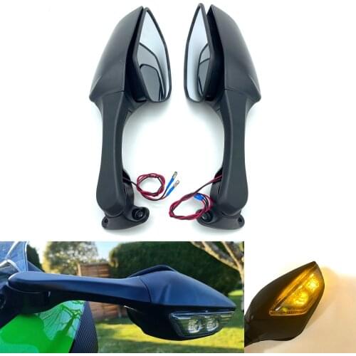 REALZION Motorcycle LED Rearview Rear Motor Side Mirror For Kawasaki ZX 10R ZX10R ZX-10R 2011 2012 2013 2014 2015 2016 2017 2018