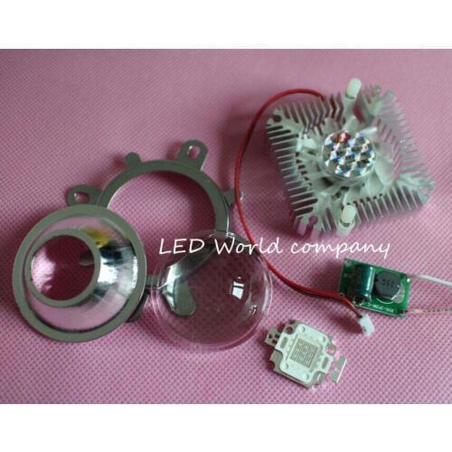 10W led kit 44mm Lens kit + 10W royal blue + 10Watt Driver + 10w Heatsink DIY 10w royal blue led chip