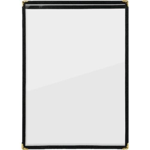 Pack of 10) Single Page Menu Cover, Insert 8.5 x 11 Inches, with Faux Leather Trim and Decorative Corners