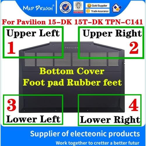 Access Panel Door Bottom Cover Base Lid Back Shell Black Mat D Shell Foot Pad For HP Pavilion 15-DK 15T-DK TPN-C141 Rubber Feet
