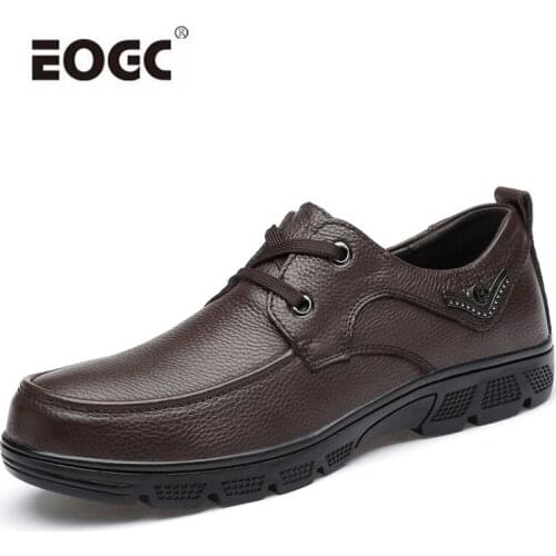 New Autumn Naturale Leather Shoes Men Plus Size Quality Rubber Sole Casual Shoes Loafers Business Formal Walking Men Shoes