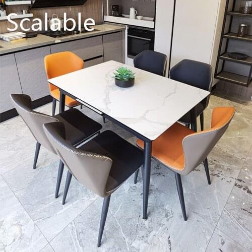 The dining table can extend 1.1 / 1.2 / 1.3 / 1.5m, and the pull-out type is a general economical table for large and small hous