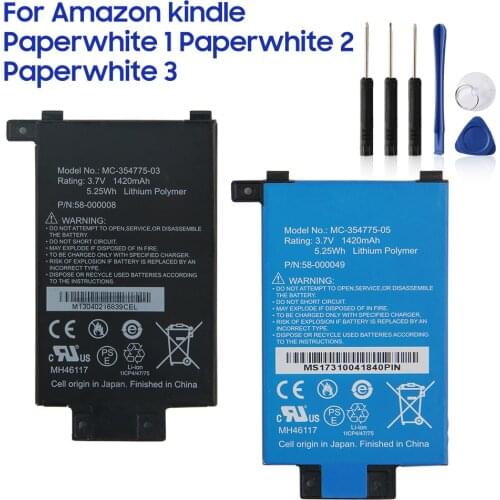 Original Replacement Battery For Amazon Kindle Paperwhite 2nd Gen 6'' DP75SDI MC-354775-05 S13-R1-S 58-000049 Genuine 1420mAh