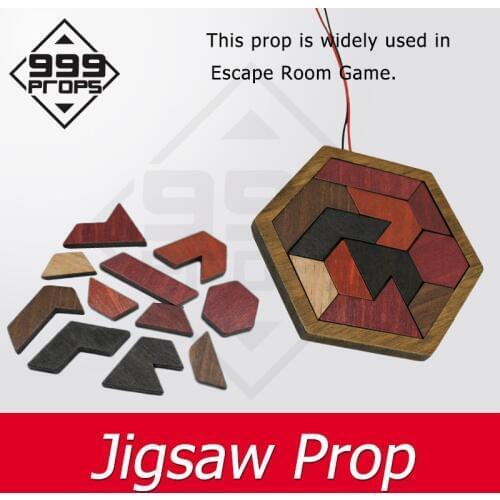 999 PROPS puzzle prop Jigsaw prop Real Life Escape Room put all 11 wooden pieces in the box to unlock adventure game prop