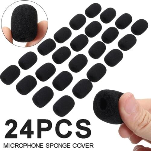 24pcs Mini Microphone Windscreen Foam Cover Suitable for Lapel Lavalier Microphone Headset Dust-proof Mic Cover Accessories