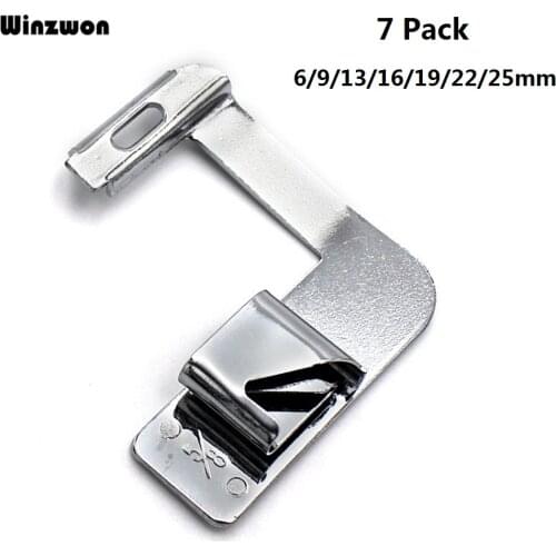 7PCS/set Domestic Sewing Machine Foot Presser Rolled Hem Feet Set 6/9/13/16/19/22/25mm for Sewing Accessories Home Supplies