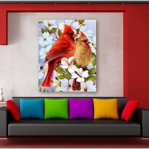 Paint by number art painting by numbers Flower and bird winter red bird plum branch