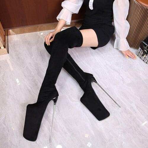 Large Size 47 Over-the-knee Boots 30cm19cm22cm Super High Heels Stiletto Sexy Pole Dance Shoes Woman Mens Boots Sissy Boy Bota