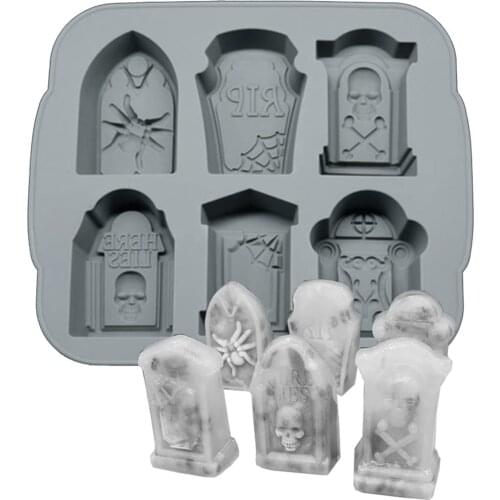 Silicone Mold Gravestone Mold Chocolate Mold Tombstone Cake Fondant Mold Halloween Cake Mold Horror Evil Tombstone Ice Mold