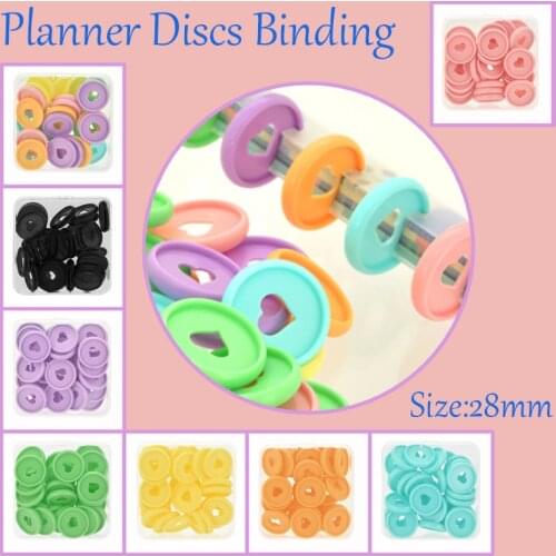 30pcs 28mm Colorful Mushroom Hole Binding Buckle Plastic Ring Binder Disc Loose Leaf Ring Notebook Binding Disc Planner Supplies