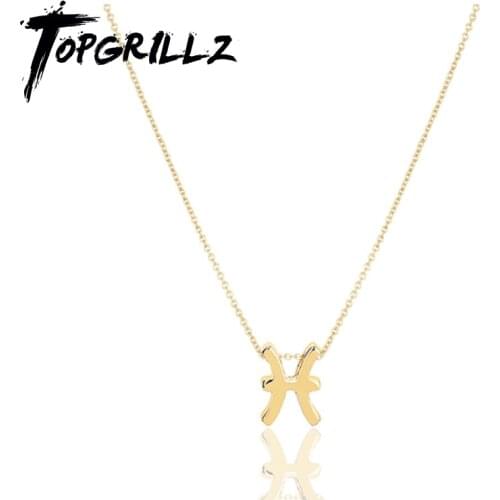 TOPGRILLZ 2021 New 12 constellations Pendant Necklace Popularity Fashion Personalised Jewelry Women For Gift