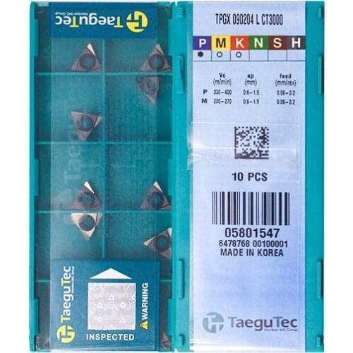 TPGX090204L CT3000 Original Taegutac Carbide Inserts Turning Inserts Lathe Tools 10Pcs/Lot