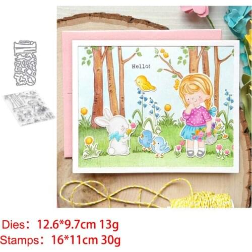 Big Tree Girl Metal Cutting Dies and Stamps Stencil for DIY Scrapbooking Photo Album Embossing Decorative DIY Paper Card