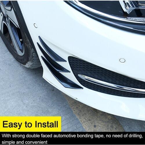 Universal Car Body Kits Front Bumper Fin Splitter Spoiler Canard Valence Paste Type for Repair Maintenance Decoration