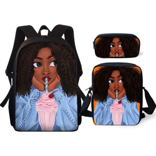 Cartoon Africa Girls Large Capacity School Bags Waterproof School Backpacks Cute Character Print Mochila Escolar Menino