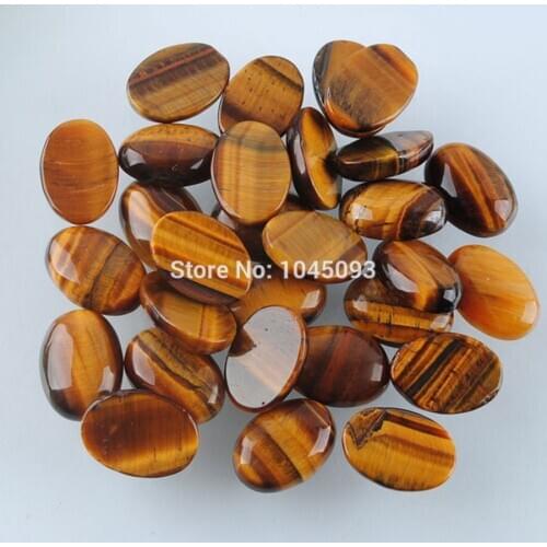 YOWOST Free shipping Natural Tigers Eye Gem stone Oval Cabochon CAB No Hole Jewelry 13x18x6MM 20pcs/lot QU3011