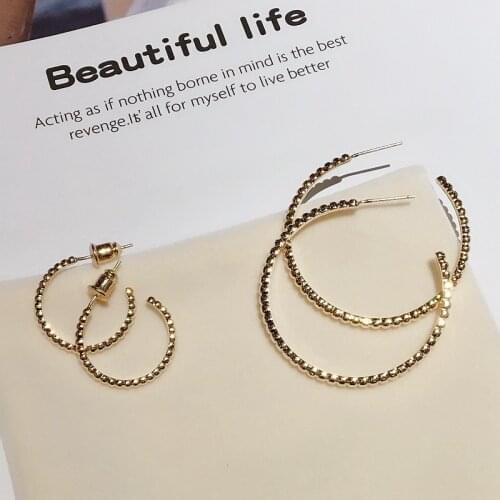 925 Sterling Silver Round Circle Large Stud Earrings for Women Exaggerate Party Jewelry Gifts Wholesale S-E1187