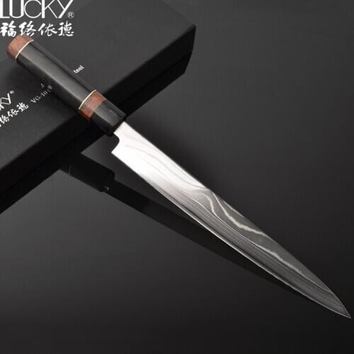 10inch Sushi Sashimi Kitchen Knife Japanese VG10 Damascus Steel Core Yanagiba Salmon Fish Filleting Knife Cooking Tool 13.1W