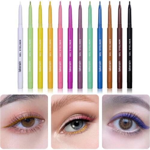 12Colors Ultra-fine Eyeliner Waterproof Matte Glitter Eyeliner Pencil Waterproof and Sweatproof Non-smudge Easy To Wear TSLM2