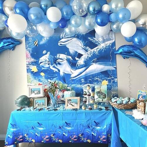 146pcs Blue Balloons Garland Arch Set Under Sea Ocean World Party Supplies Wedding Baby Shower Kids Birthday Party Decorations