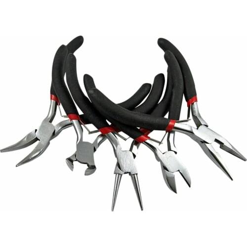5pcs DIY Jewelry Making Pliers Set Beading Wire Wrapping Round Long Bent Cutting Pliers Cable Wire Cutter Repair Pry Open Tool