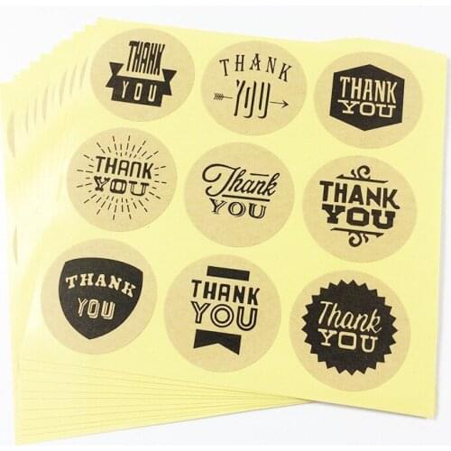 90pcs/pack Nine Kinds Of THANK YOU Font Sealing Stickers Custom Printing Wedding Gift