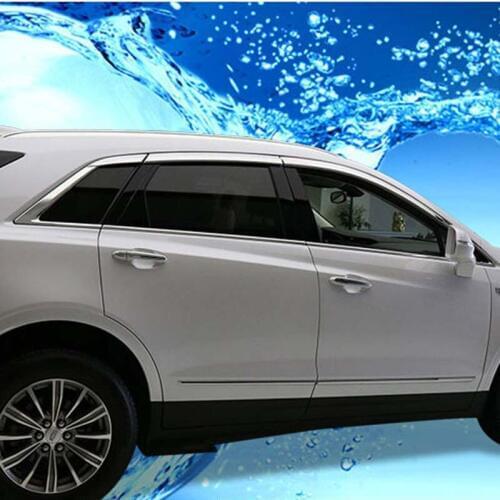 Brand New 1 Set Chrome Side Rain Guard Deflectors Vent Sun Shade Window Visors For Cadillac XT5 2016-2018