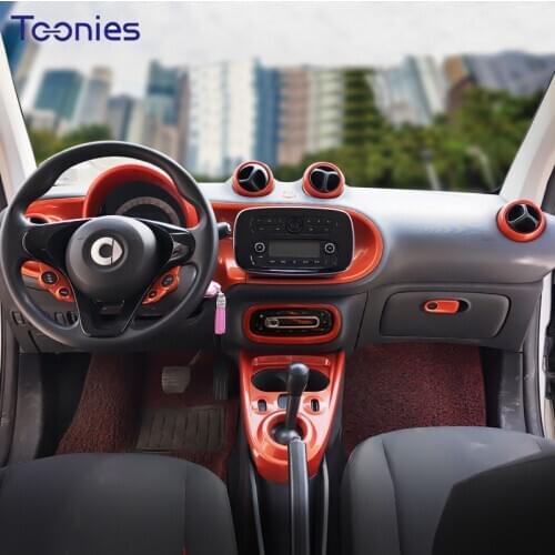 Car interior ABS plastic Orange decoration cover For Mercedes new Smart 453 Fortwo forfour 2015-2020 modification Accessories